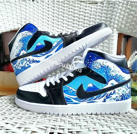 Custom Air Jordan 1 Mid Nike Custom Custom Sneakers pintados | Etsy