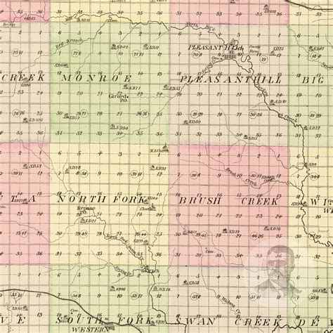 Saline County Nebraska Vintage Map From 1885 Old County Map | Etsy Canada in 2022 | County map ...