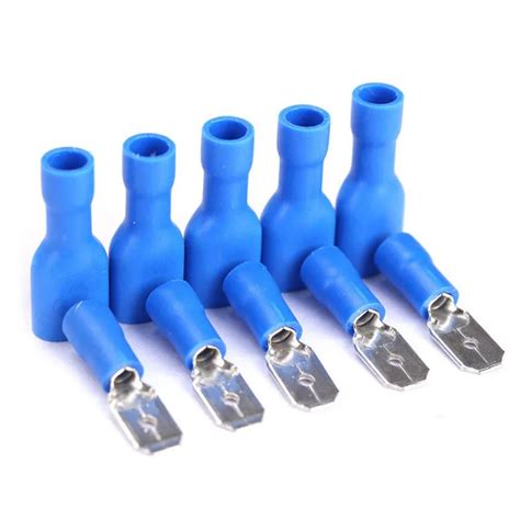 Aliexpress.com : Buy 100pcs Blue Male with Female Spade Blade Connectors Insulated Wire Crimp ...