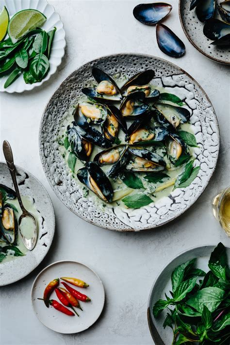 Thai Green Curry Mussels in Coconut Broth - Beyond Sweet and Savory