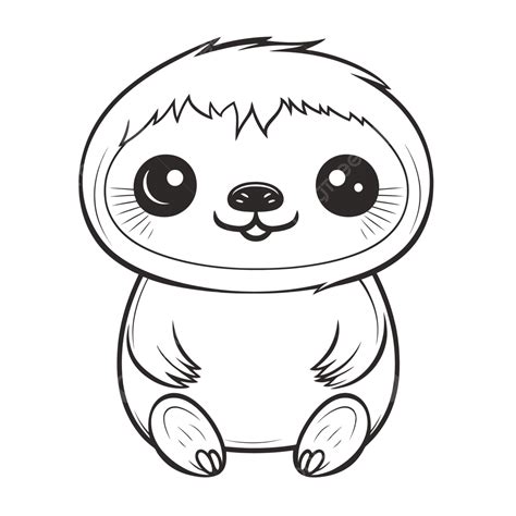 Cute Sloth Coloring Pages Free Coloring Outline Sketch Drawing Vector, Wing Drawing, Ring ...