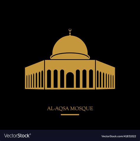 Al aqsa mosque icon in jerusalem Royalty Free Vector Image