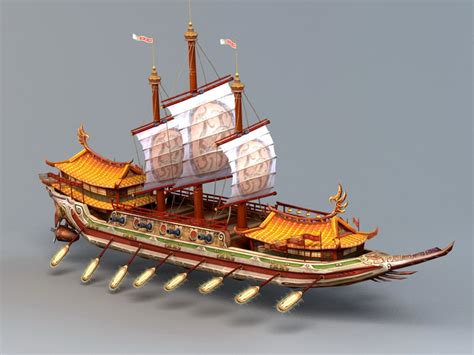 Ancient Chinese Naval Ship 3d model 3ds Max files free download - CadNav