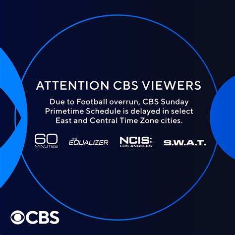 CBS Tweet on Twitter: "Due to late #NFL game new start times for all ...