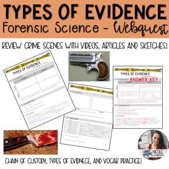 Forensics - Types of Evidence Webquest by Get Wise With Weissert