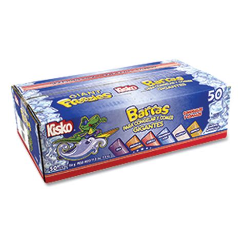 Kisko Giant Freezies, 6 Assorted Flavors, 5.5 oz Sleeve, 50 Sleeves/Box | OfficeSupply.com