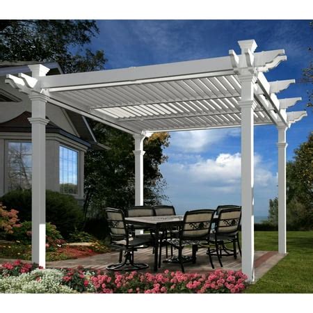 Avalon 10' x 10' Louvered Vinyl Pergola - White - Walmart.com