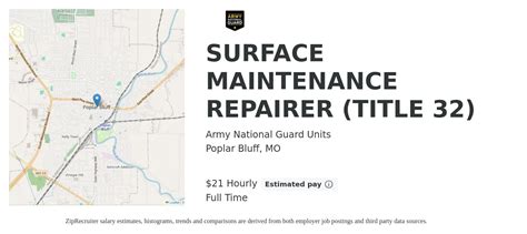 Army National Guard Units Surface Maintenance Repairer Job Poplar Bluff