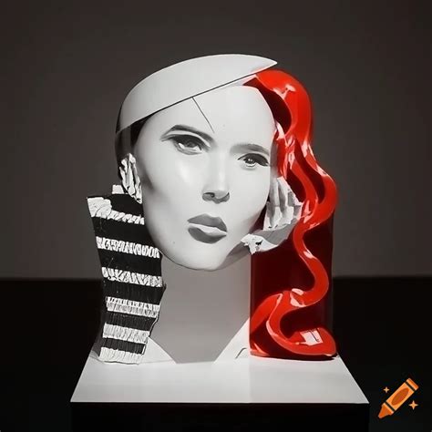 Pop art plastic sculptures with geometric shapes and faces on Craiyon