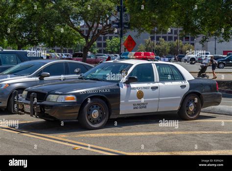 A San Diego Police dept car parked in downtown San Diego, California, United States Stock Photo ...