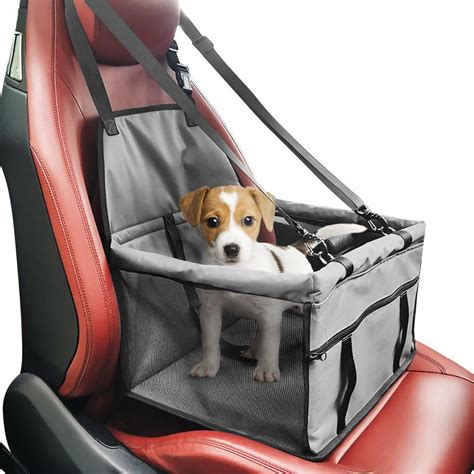 Pet Car Booster Seat Carrier, Portable Foldable Pet Car Seat Cover Carrier with Seat Belt for ...