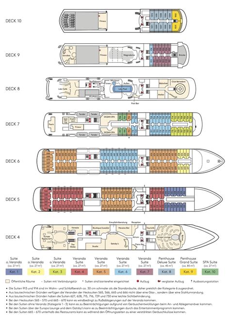 Deckplan MS EUROPA - Download pdf oder Grafik - Emocean Luxus Kreuzfahrten