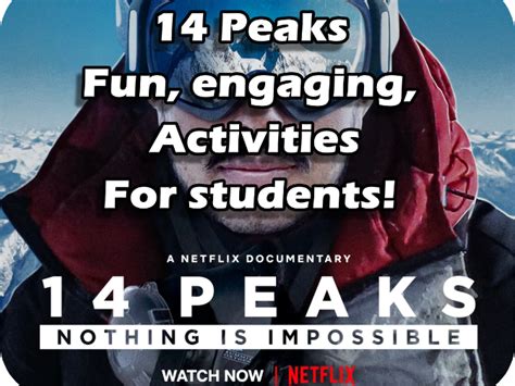 14 (Fourteen) Peaks - FUN Activities for the Netflix Documentary | Teaching Resources