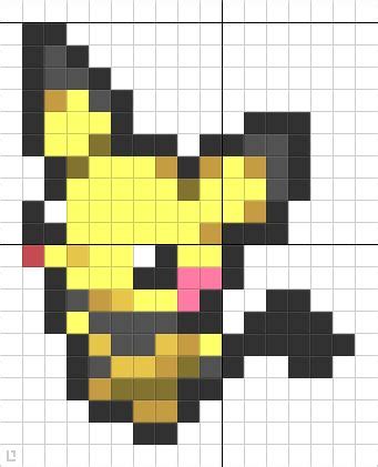 172 Pichu | Pixel art, Minecraft pixel art, Pixel art design