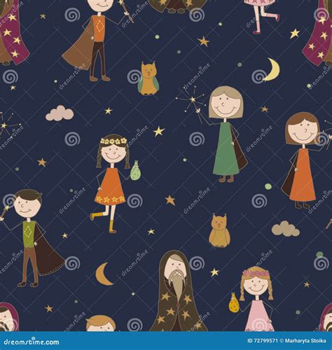 Seamless Pattern Background Magic. Magician Vector Stock Vector ...