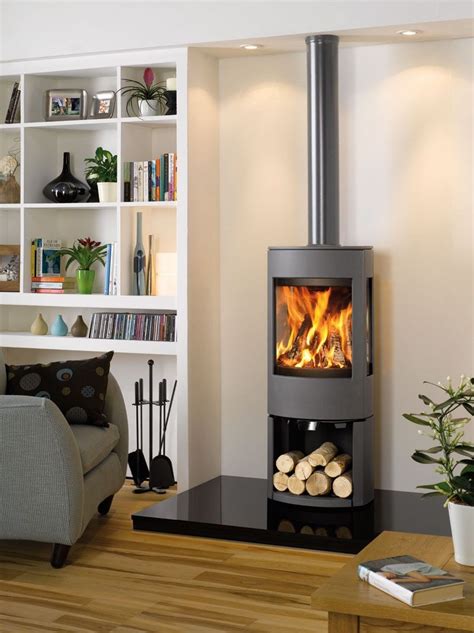 Dovre Astroline 4CB Wood Burning Stove - Anthracite / With Wood Store ...