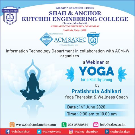 “Yoga for a healthy living” - SAKEC-Shah & Anchor Kutchhi Engineering College