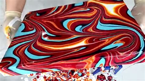 (641) Marble pour ~ Satisfying fluid art ~ Acrylic pour painting ~ Moder... Abstract Art ...