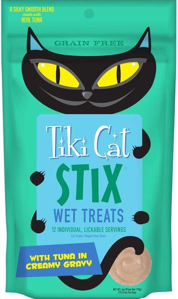 TIKI CAT Stix Tuna Grain-Free Cat Treats, 6-oz pouch, pack of 12 - Chewy.com