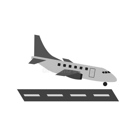 Avion d'atterrissage illustration de vecteur. Illustration du piste - 83576139