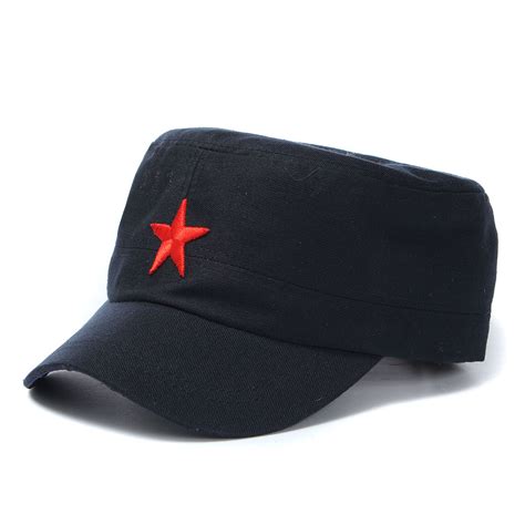 Unisex Red Star Cotton Army Cadet Military Cap Adjustable Hat at Banggood