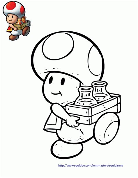 Toad Super Mario Coloring Pages