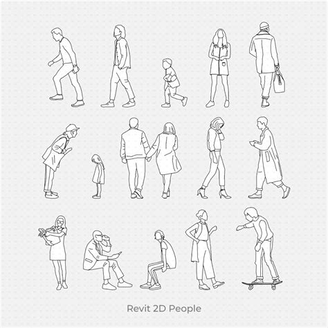 Revit 2D People Human Scales 15 Details Items (rfa. File) for Revit ...