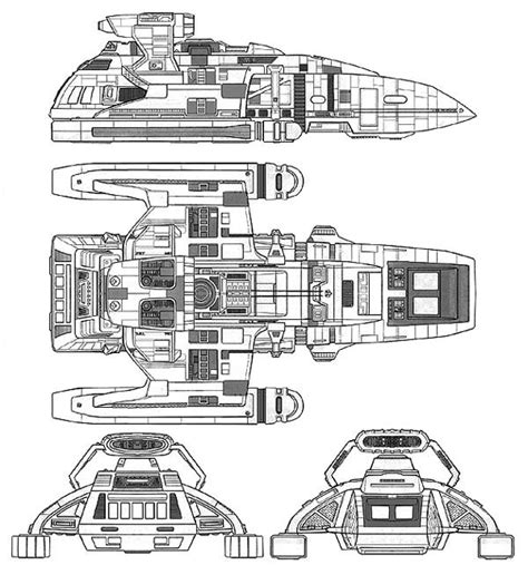 Danube Class Runabout Blueprint / Starfleet ships — Star Trek Danube-class Runabout LCARS ...