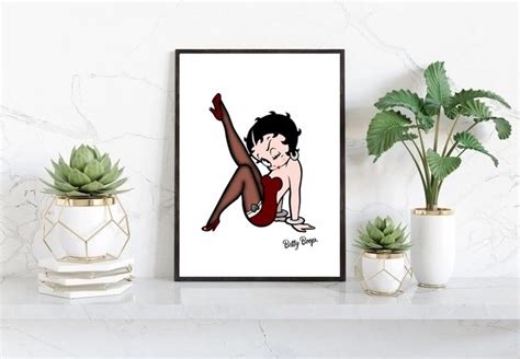 Betty Boop Poster, Betty Boop Print, Vintage Betty Boop Wall Print, Printable Cartoon Character ...