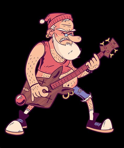 Santa Claus Rock Music Digital Art by Filip Kelekidis | Fine Art America