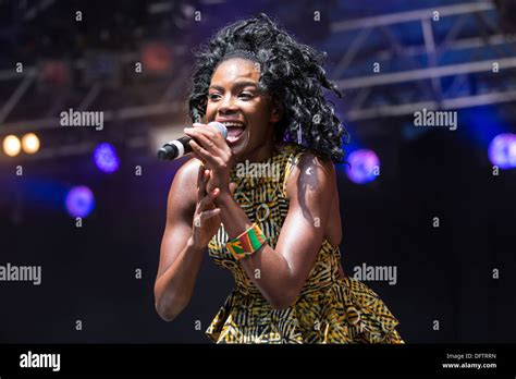 Shingai Shoniwa, lead singer of British band "Noisettes" performing ...