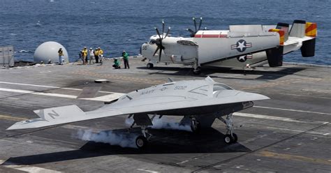 Big drone makes history by landing on carrier