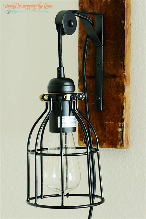 DIY Industrial Light Fixture | i should be mopping the floor