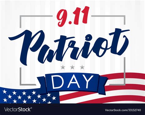 Patriot day 9 11 flag light stripes banner Vector Image