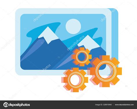 Gears settings setup with picture file Stock Illustration by ©jemastock #329910940