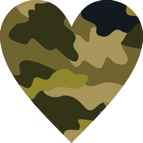 4in x 4in Camouflage Heart Sticker Vinyl Camo Gas Cap Decal Cup Stickers