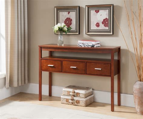 Oliver 3-Drawer Modern Console Entryway Table, Walnut Wood - Walmart.com