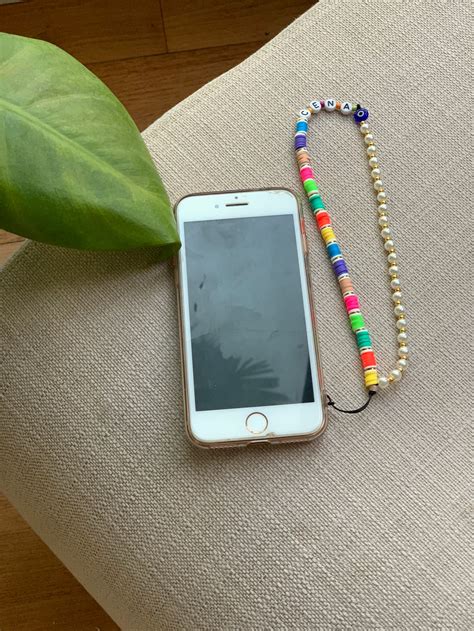 Beaded phone strap phone straps rainbow beads phone strap | Etsy