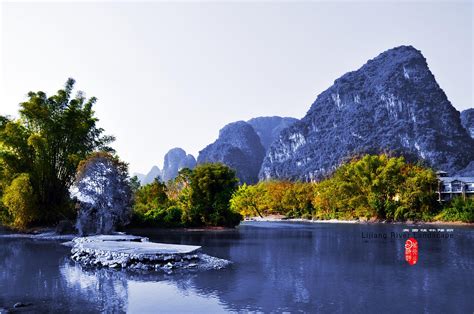 广西风景水墨山水画——桂林漓江及十万大山|摄影|风光摄影|灵动笃行 - 原创作品 - 站酷 (ZCOOL)