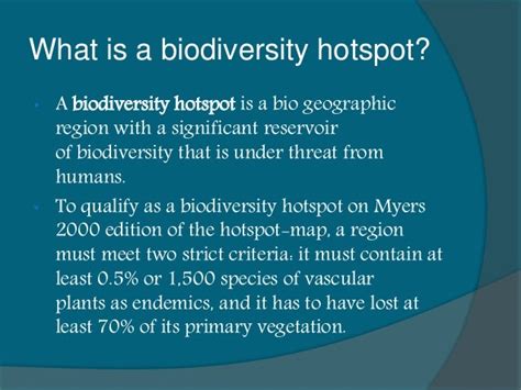 Hotspots of biodiversity