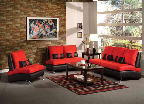 RED/BLACK SOFA | Black living room set, Black living room decor, Black living room