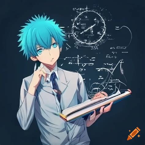 Anime character solving maths and physics on Craiyon