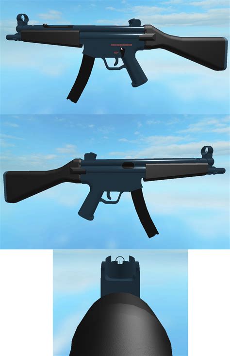 First gun model I've built (MP5). Thoughts? : r/roblox