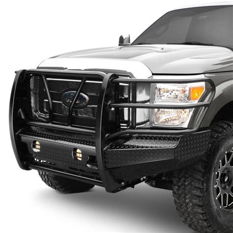 Frontier Truck Gear® - Ford F-350 2017-2018 Full Width Black Front HD Bumper with Full Grille Guard