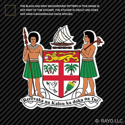 Fijian Coat of Arms Sticker Decal Self Adhesive Vinyl Fiji flag FJI FJ ...