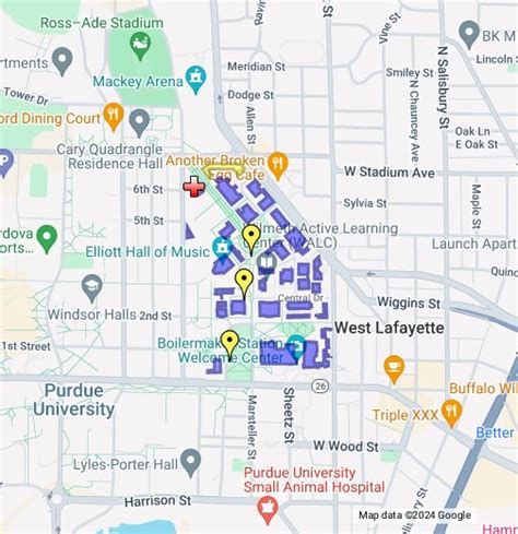 Purdue University Campus Map - West Lafayette - Google My Maps