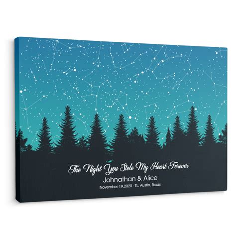 Custom Star Map Canvas For Couples