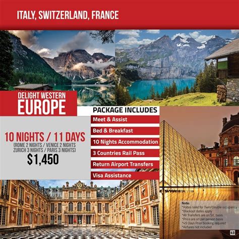 Italy, Switzerland, France Tour Package - Travel Mate