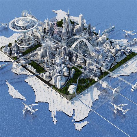 Futuristic city 3D model - TurboSquid 1375868