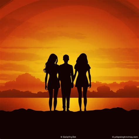 Premium AI Image | Silhouette of family on the beach at sunset Vector illustration